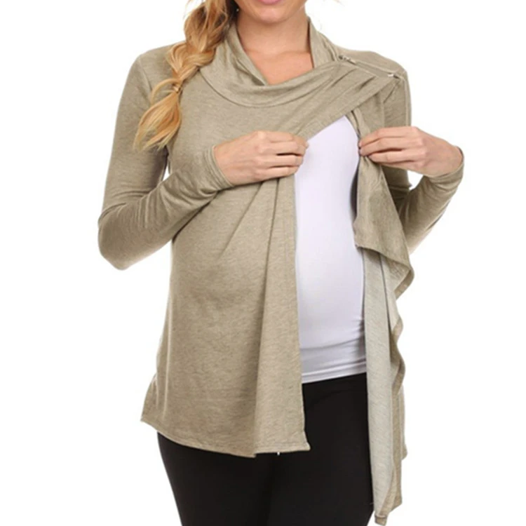American style long-sleeved turtleneck maternity clothes breastfeeding tops women