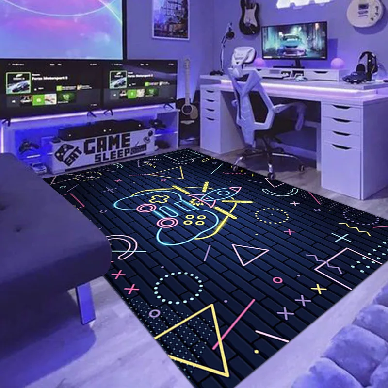Electronic game console handle carpet computer room study Internet cafe game room cartoon creative floor mats