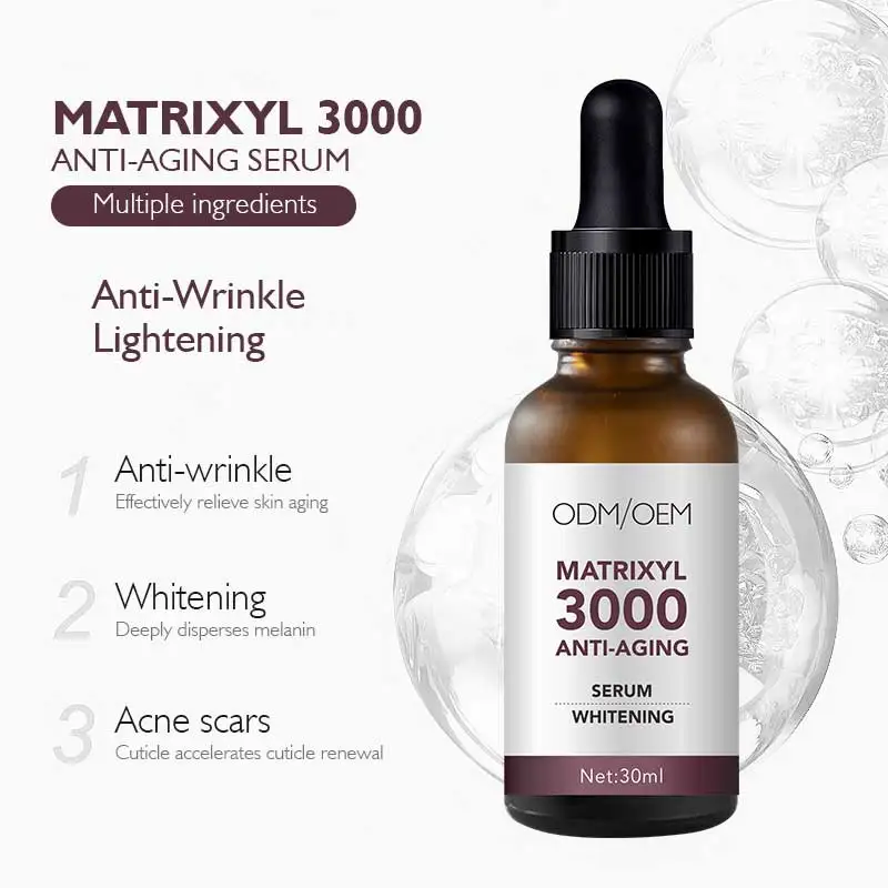 Фирменная неподвластная Органическая Oem матриксил 3000 + пептид Женьшень чай полифеновая веганская Сыворотка для лица против