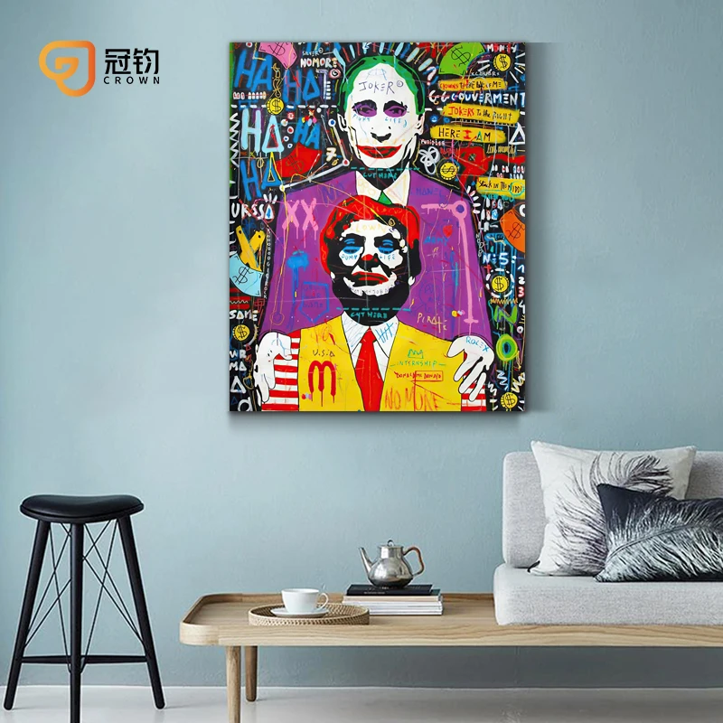 Living room decoration modern popular graffiti president color posters and prints big size large canvas wall artworks painting