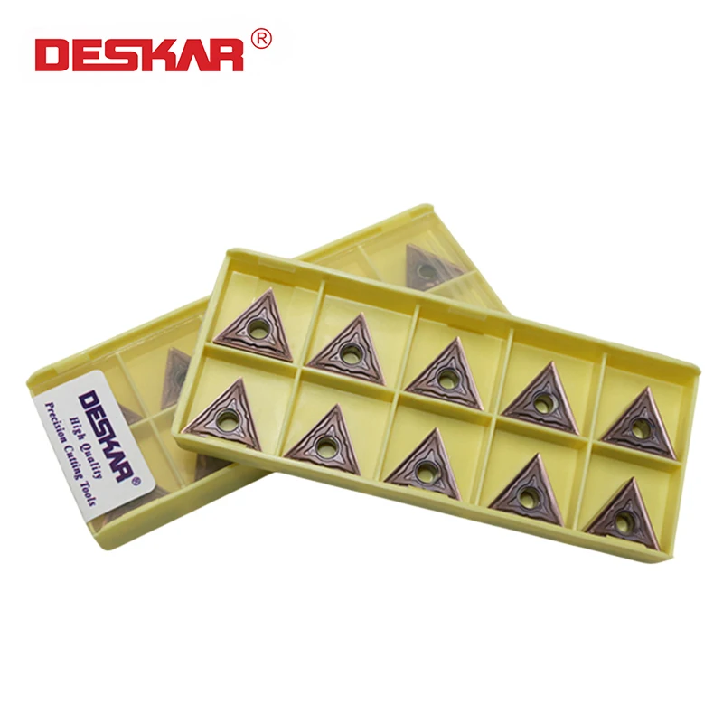 DESKAR CNC Lathe Carbide Inserts Turning Tools Machining Cut Sharp Blade Universal blade TNMG160404 160408-HS LF6018