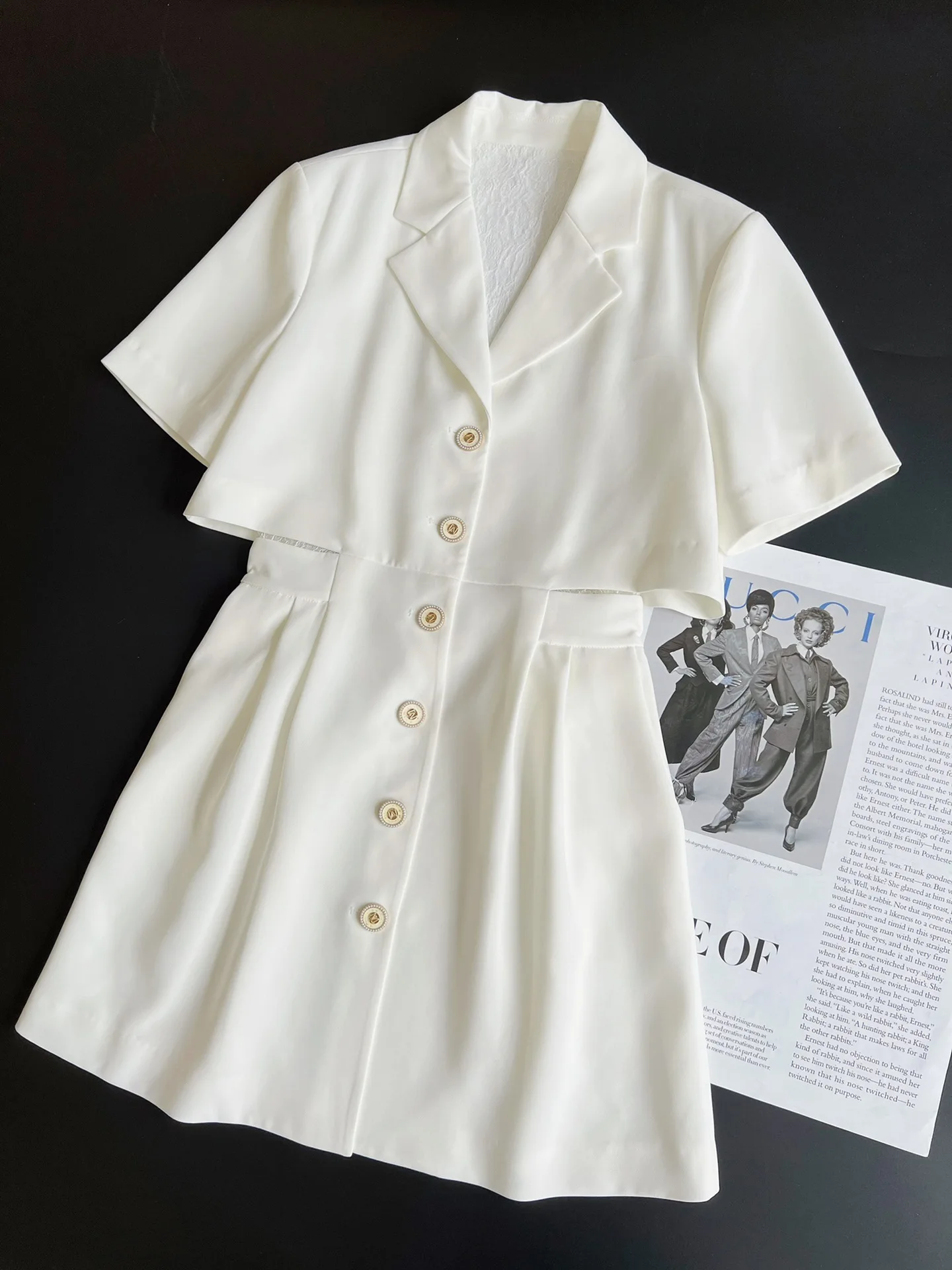 2022 summer French elegant lapel V neck exqusite women fashion slim dresses women lady elegant