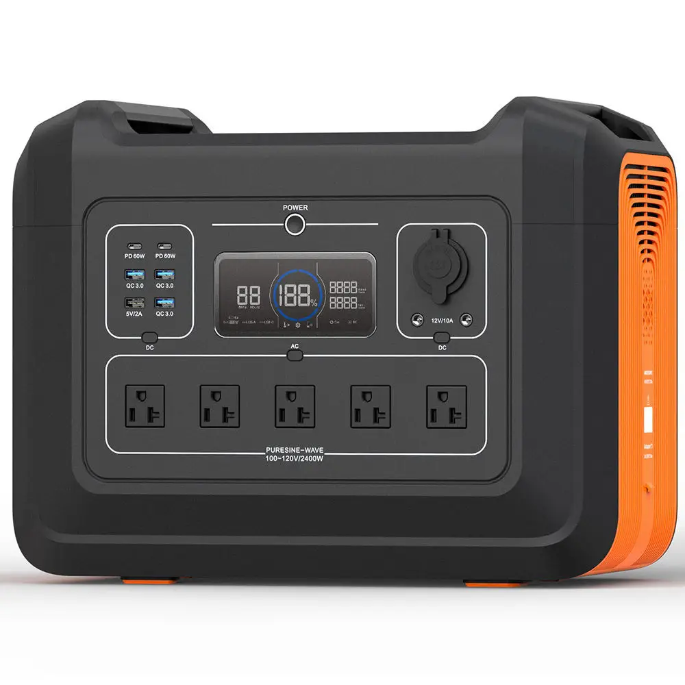 Tragbare powerstation Открытый Кемпинг lifepo4 батарея Зарядка солнечный генератор энергии системы 2400w портативная электростанция 230v