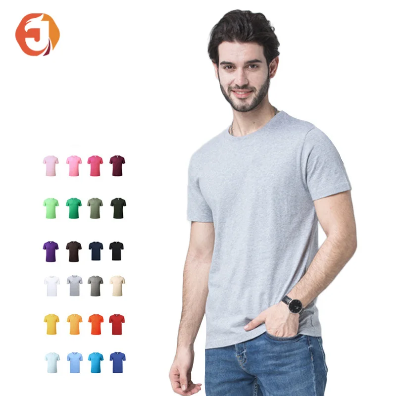 Joy-T008 Custom OEM Solid Color Oversize Cotton Summer Short Sleeve T-shirt for Men