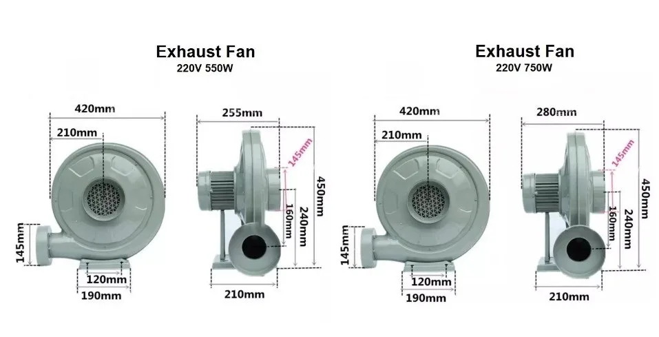 Lihua Exhaust Fan Smoking Fan Remover For Laser Cutting Machine 500W 220V Fan Pump