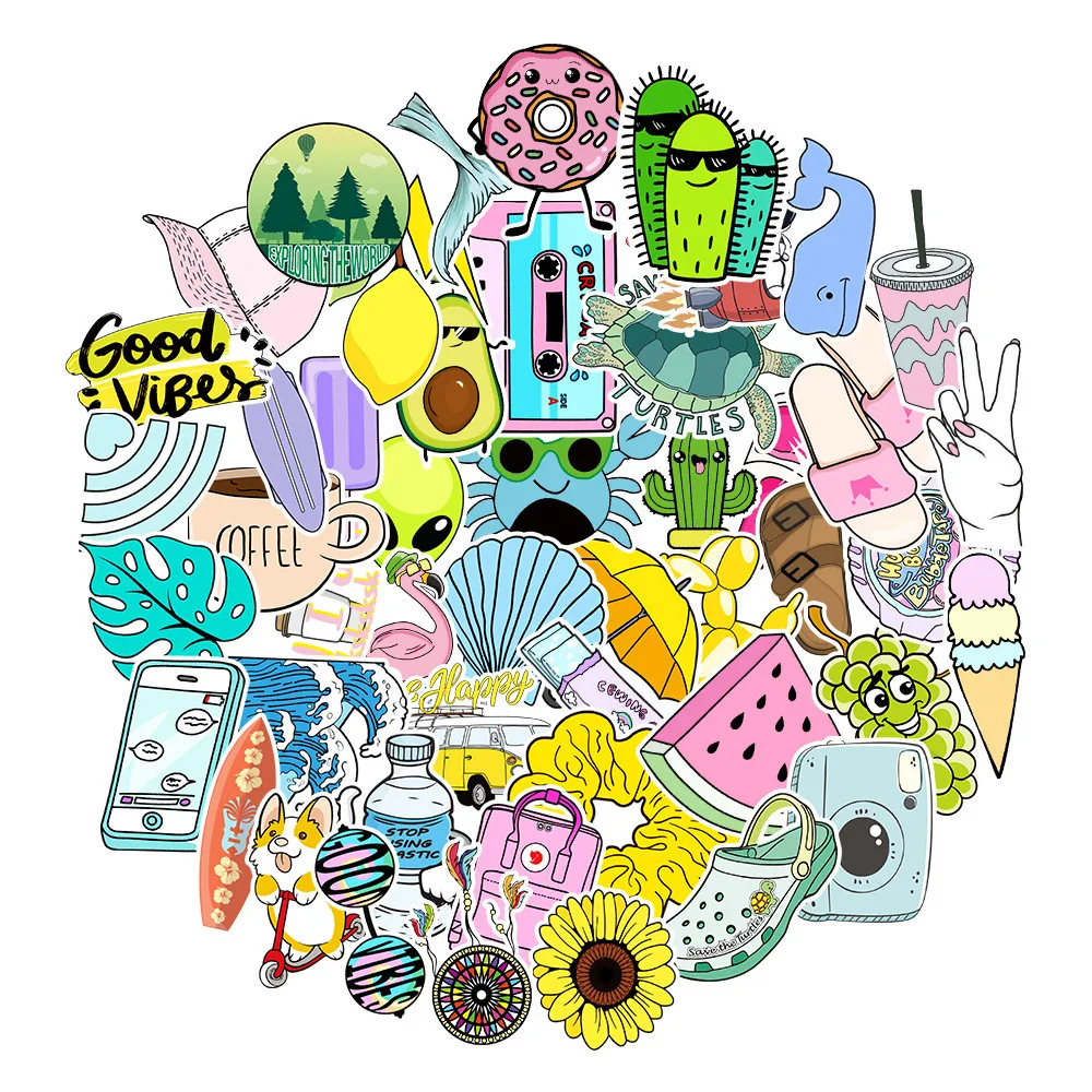 Fangda печать на заказ неправильная ПВХ Детские клейкие этикетки в форме багажа водонепроницаемые Мультяшные наклейки