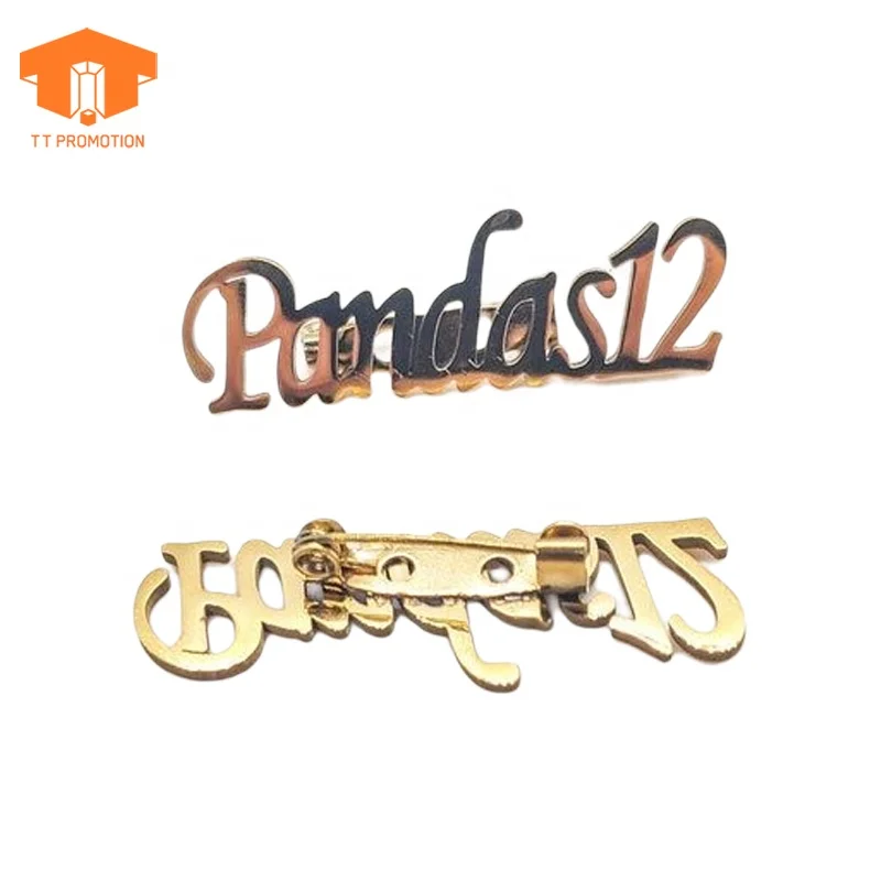 Custom Name Brooch Breastpin Clip Clasp Gift Enamel Pin Personalized Diy Metal Name Tag Lapel Pin Sublimation