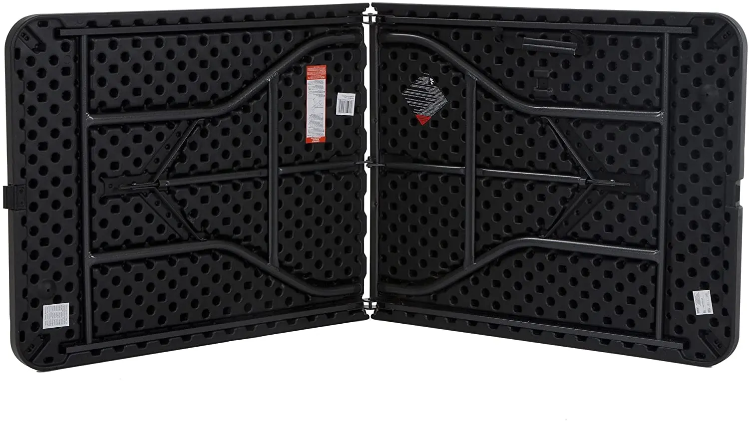 Deluxe  Black 6 Foot x 30 inch Fold-in-Half Molded Folding Table for outdoor party