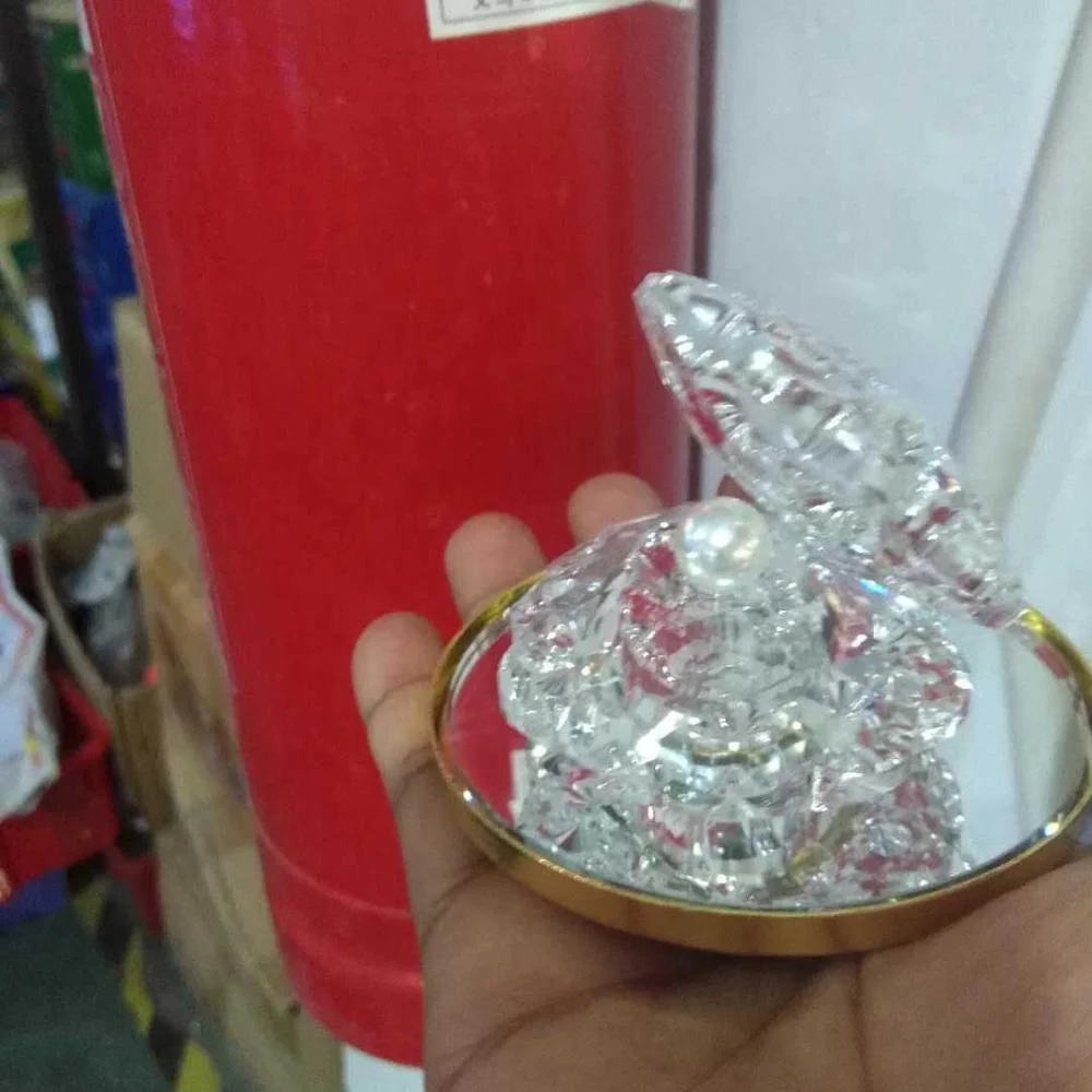 Europe style glass crystal shell shape with pearl for home bedroom decoration ornament wedding favor gift