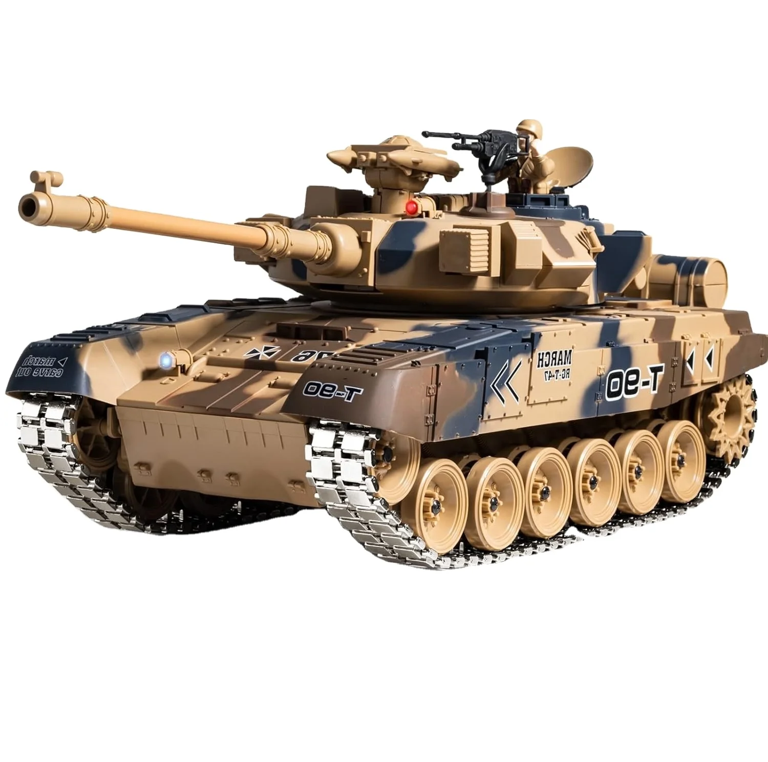 wholesale 1/18 RUS T-90 Remote Control Tank 2.4G Army Battle Tank Truck with Smoking & Light & Sound Military Vehicles Model Toy