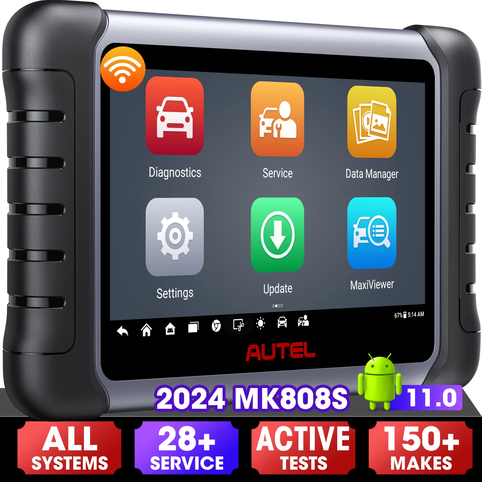 Original autel MaxiCOM MK808S MK 808 mk808 obd2 Code Reader full system touch screen android tablet diagnostic scanner tool