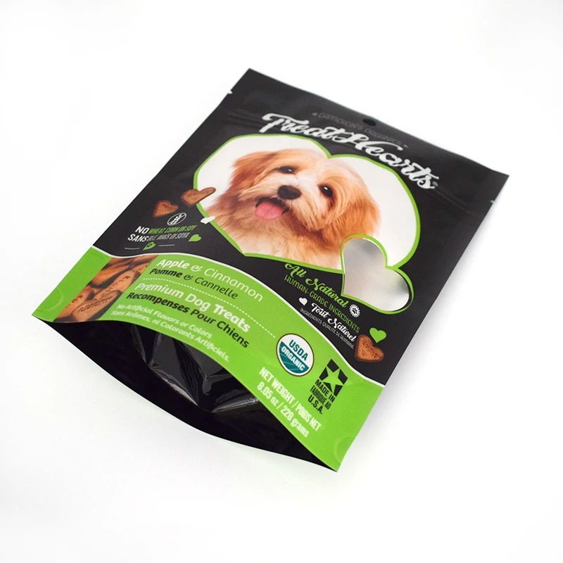 Gravure Printing Plastic Pet Dog Treats With Zipper Food Packaging Bag Sepcial Shaped Cat Food Pouch