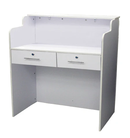 Fashion white barber hair spa beauty nail shop salon furniture small reception desk front counter table
