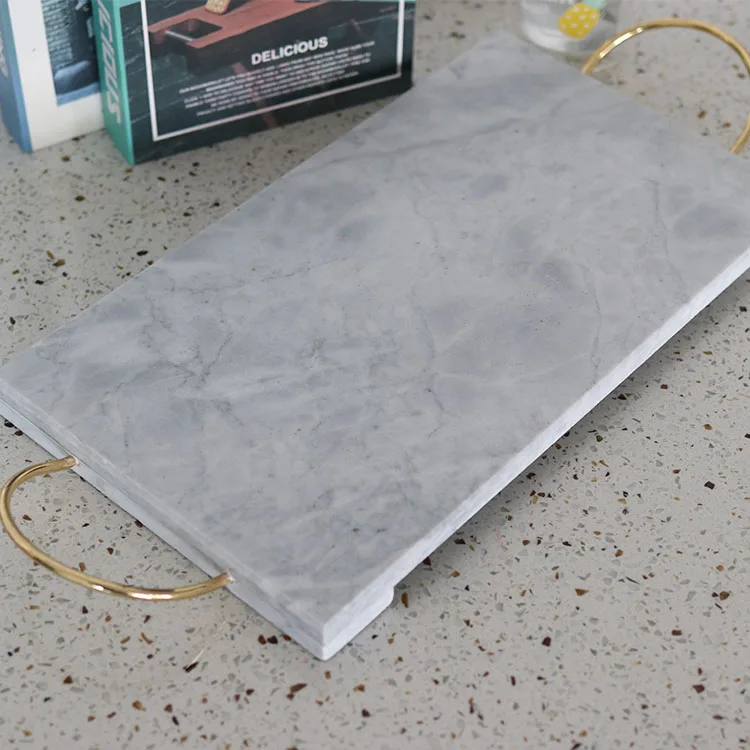 Party display fancy decorative serving housewares tray wedding with foot pads metal handle