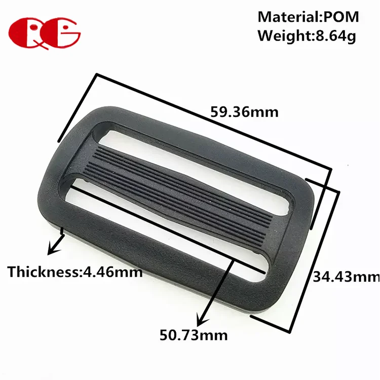 Plastic Tri-glide buckle for belt backpack 38MM black Environmental protection button adjustable webbing Triglides Slider