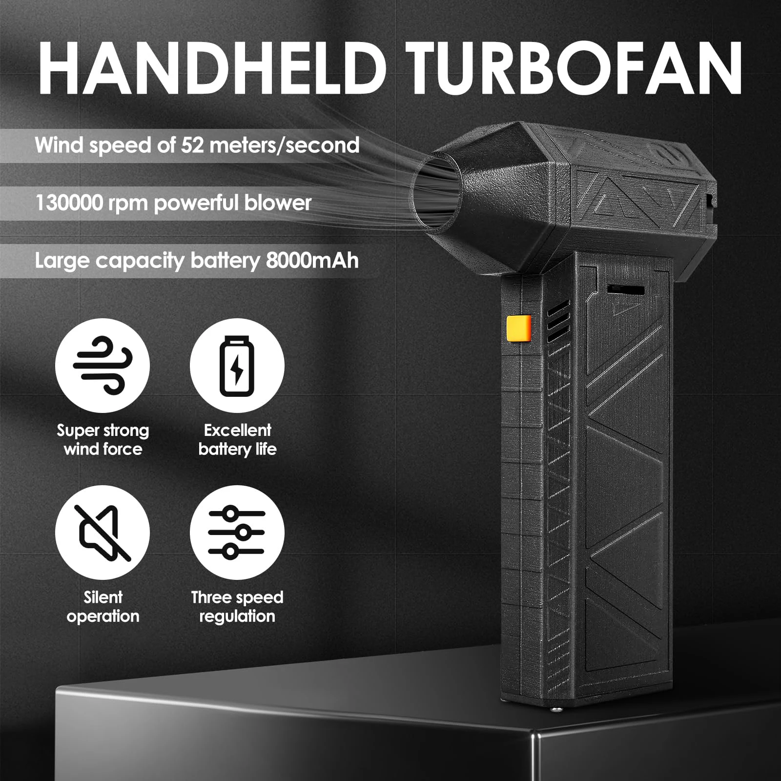 2024 new Portable Hand Held Turbo Violent Fan High-Speed Duct Fan Powerful mini cordless turbo jet blower for car drying
