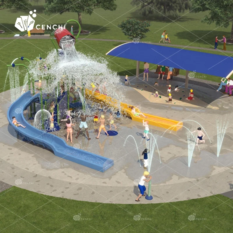 Cenchi resort hotel campsite splash pad park 200 300 500 600 800 1000 water park design campgrounds with waterslides