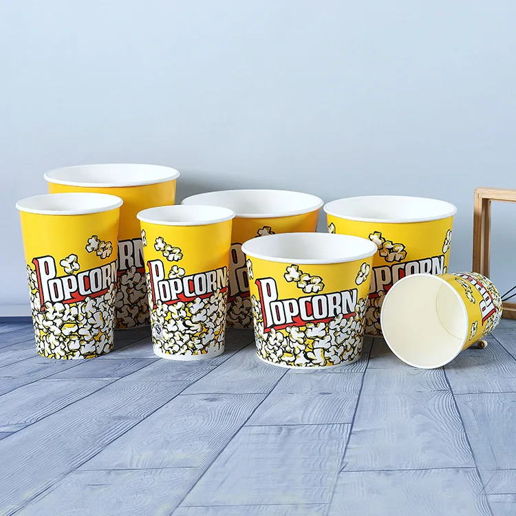 manufacturer produces disposable paper buckets popcorn buckets customized disposable popcorn cups paper