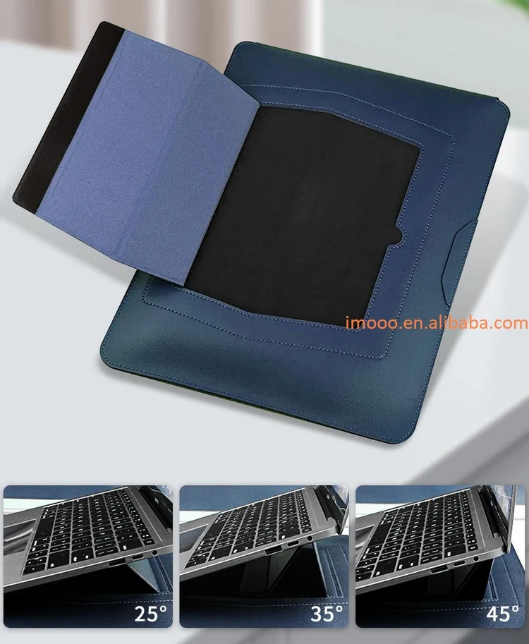 Factory Price 3 in1 Laptop Bag with Stand and Mouse Pad for 11 12 13 14 15 16 inches Leather Notebook Cover Laptop Sleeve Case
