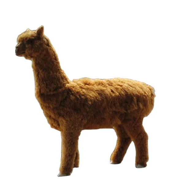 Life-Size Alpaca Toy in Unstuffed Synthetic Fur Indoor Christmas Decoration Supplies Packaged in Bags Artificial Style