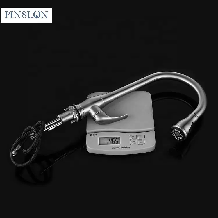 2023 Commercial Kitchen Faucet Pull Down Dual Sprayer Nozzle Mixer Water Taps Kitchen Sink Faucet with Pull Out Sprayer