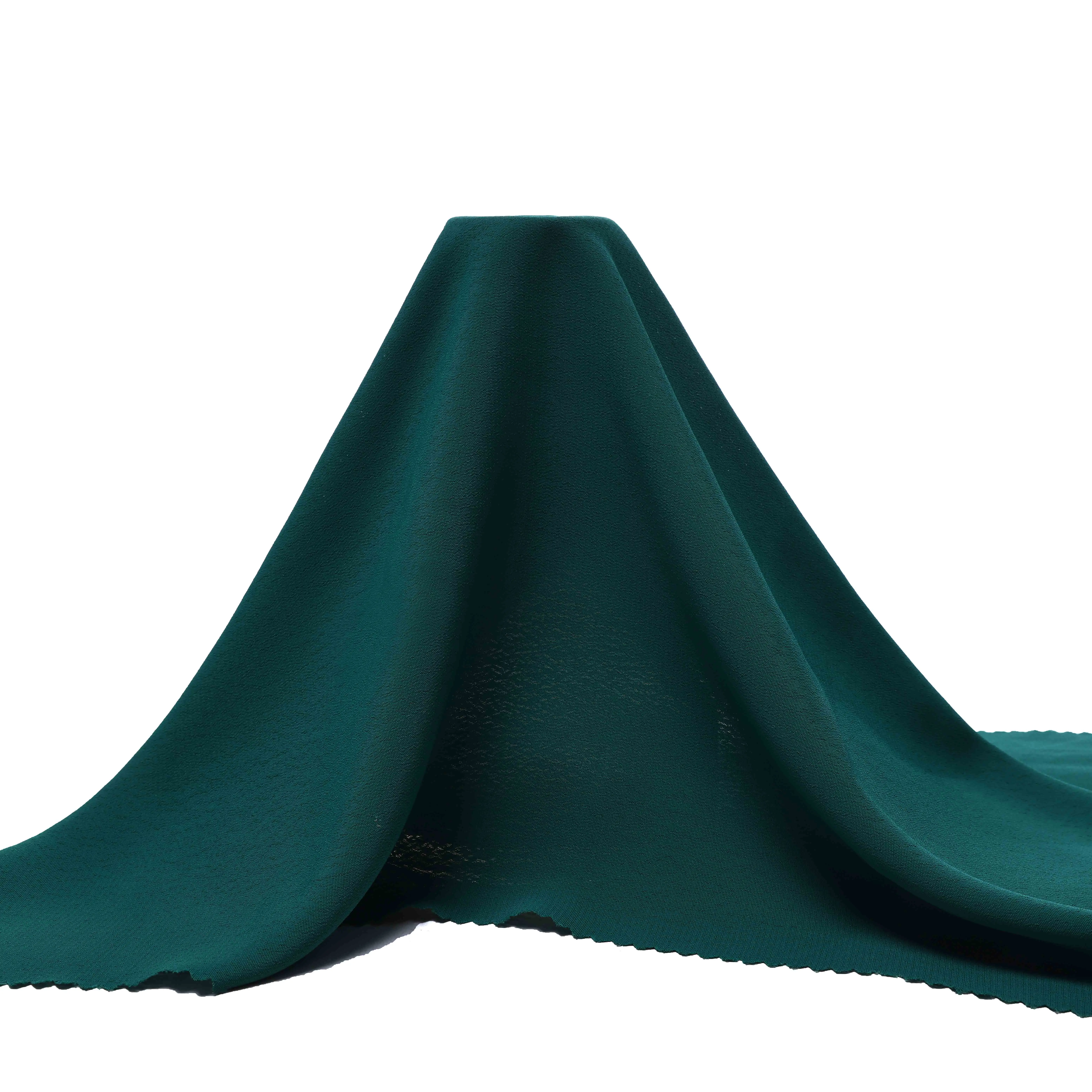 100% Green Polyester Fabric Warp Dull Koshibo polyester fabric wholesale For Dress