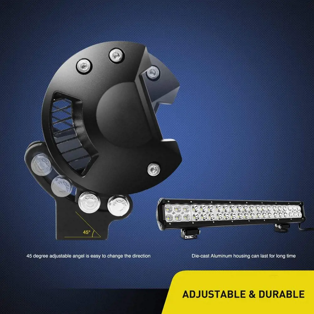 New Full Black 20Inch DC12V 24V Input Car 126W CREES LED Offroad Light Bar Flood Spot Combo Beam