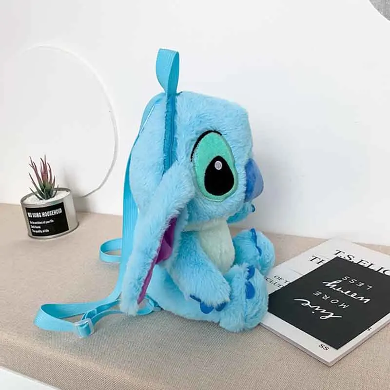Cartoon Blue Stitch Plush Backpack Cute Stitch Backpacks Stuffed Plush Dolls For Girls Bags Soft Christmas Gift