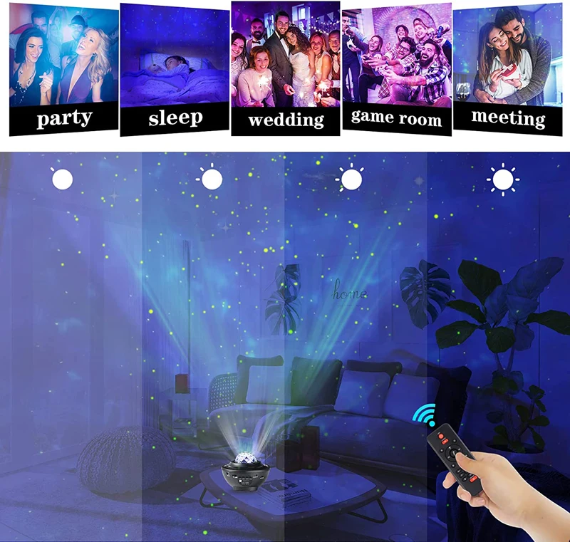 Smart Starry Projector Light Laser Sky  BT Music Speaker Galaxy Light Projector Star Night Light Projector