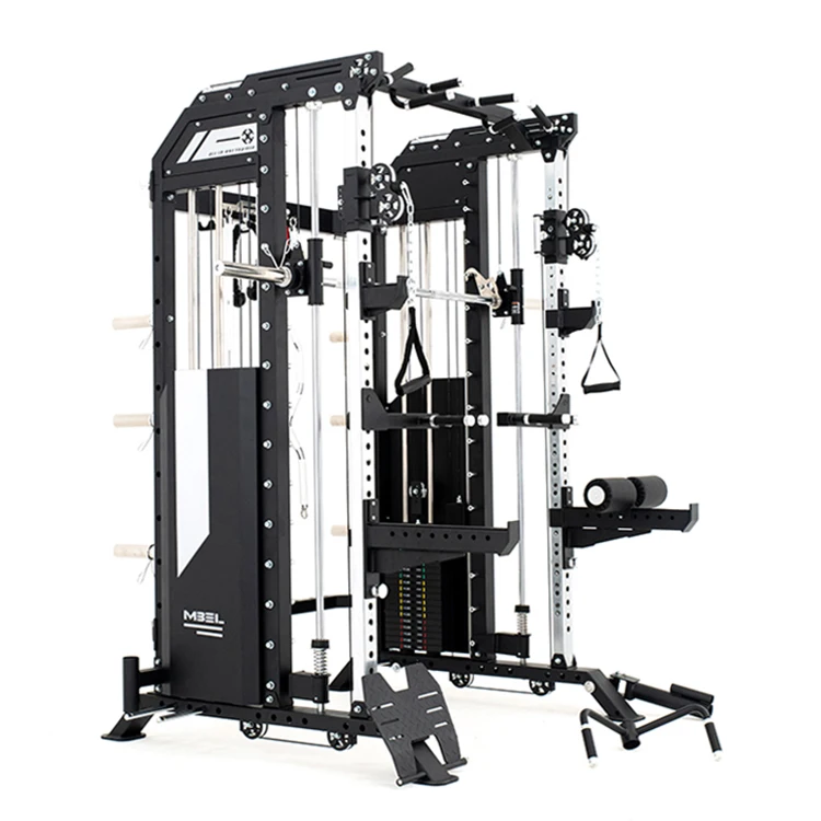 New fitness multifunctional squat rack professional smith machine squat rack with cables