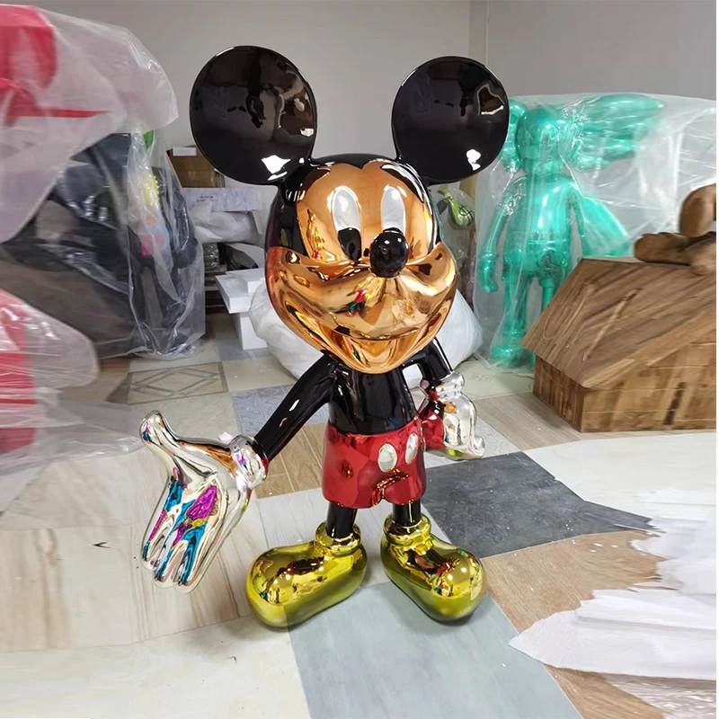 Popular Home Art Sculpture Gold Chrome Plated Donald Duck Resin Statue Pop Art Sculpture Duck Sculptures Indoor