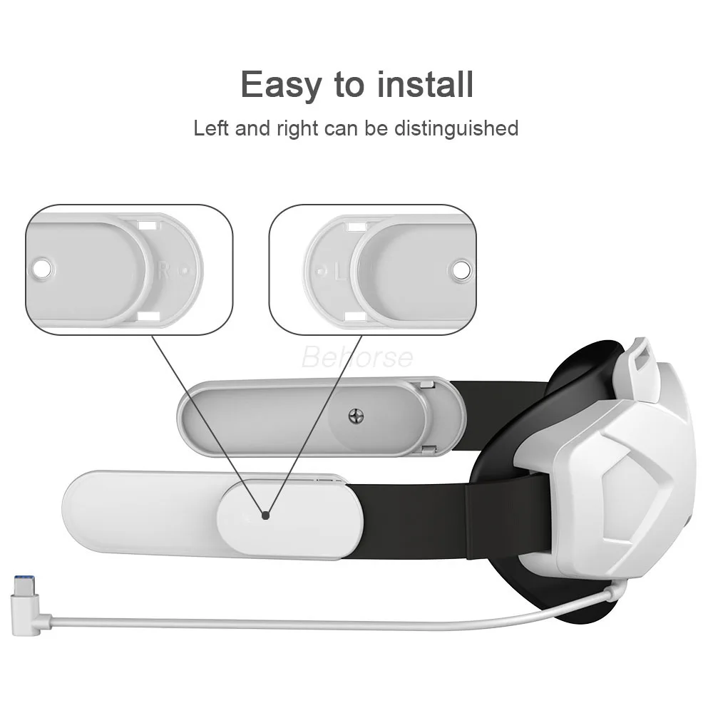Suitable for Oculus Quest 2 VR Accessories Adjustable and Replaceable High-Capacity Power Bank Charging Headband