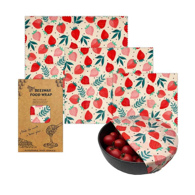 Stock pack of 3 Reusable beeswax food wrap Eco Friendly Sustainable Bees Wax Paper cover for Food to Keep Fresh Beeswax Wrap
