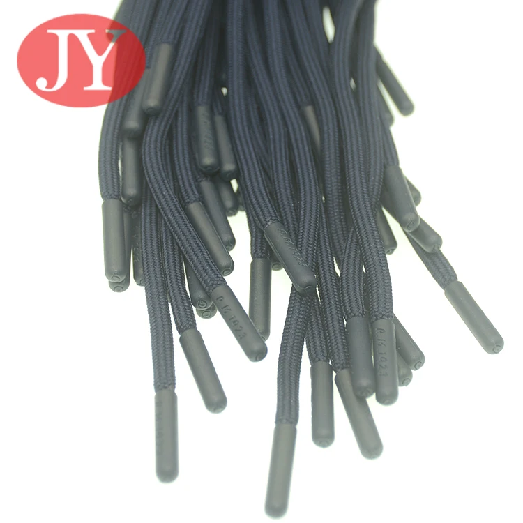 Black color 125cm round shape 5mm rubber stopper drawstrings tube shace tip rubber tips for drawcord