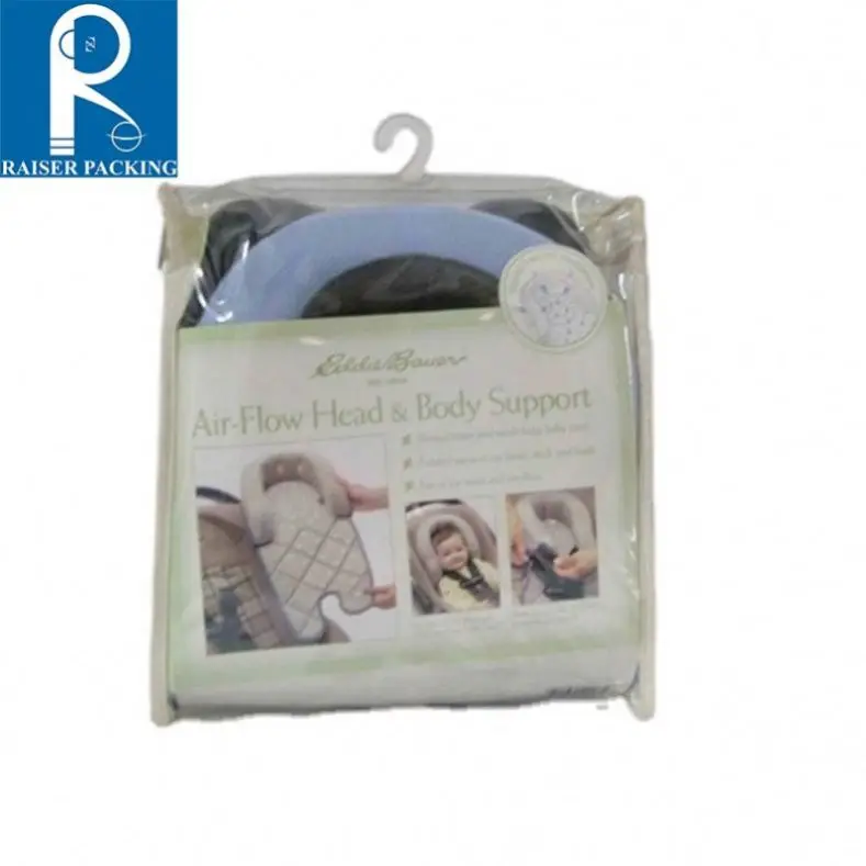 Factory custom printed cheap clear plastic garment bags with hanger apparel packaging with hook for Underwear and Socks