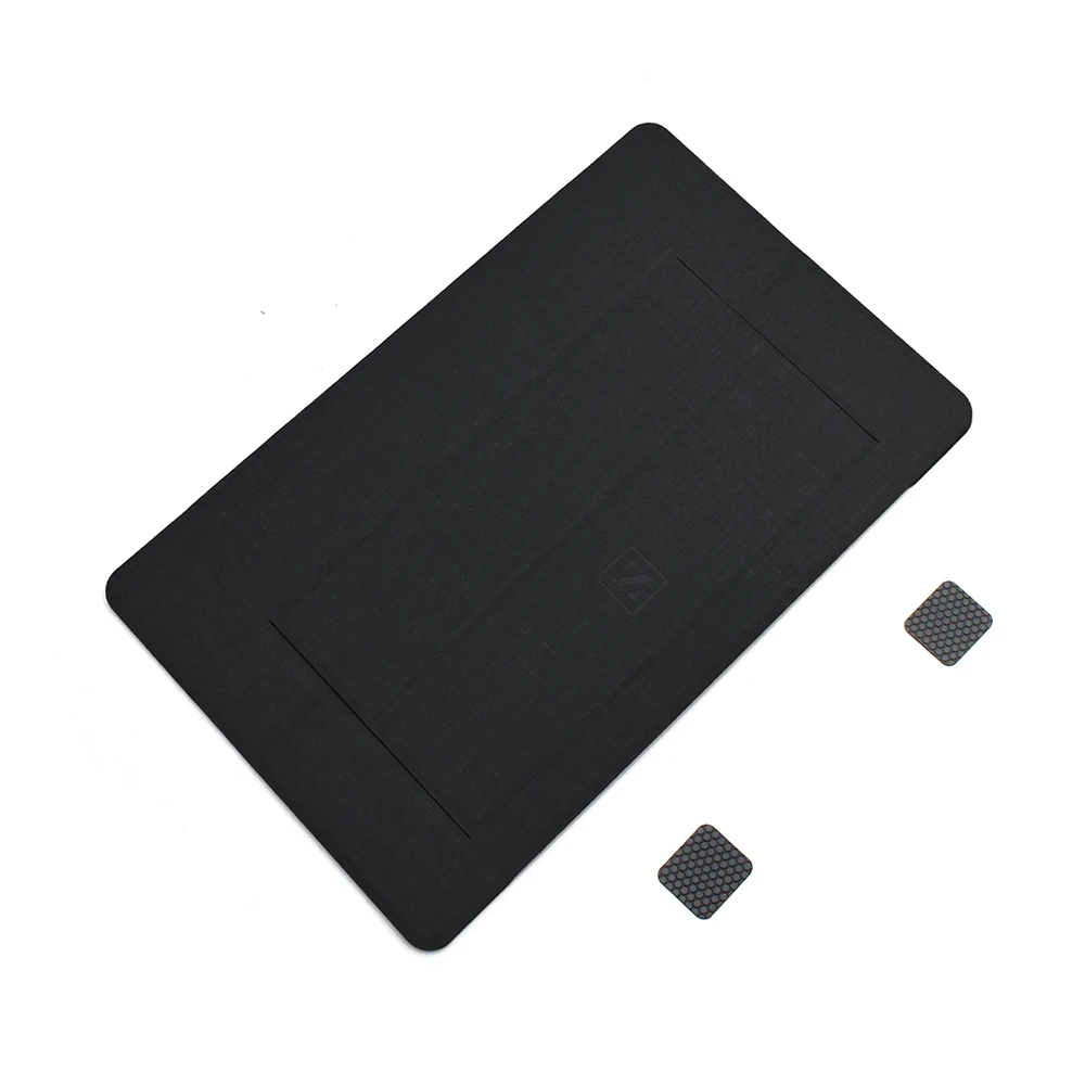 New arrival Customizable Adjustable foldable mini invisible PU Leather portable rectangle folding laptop stand