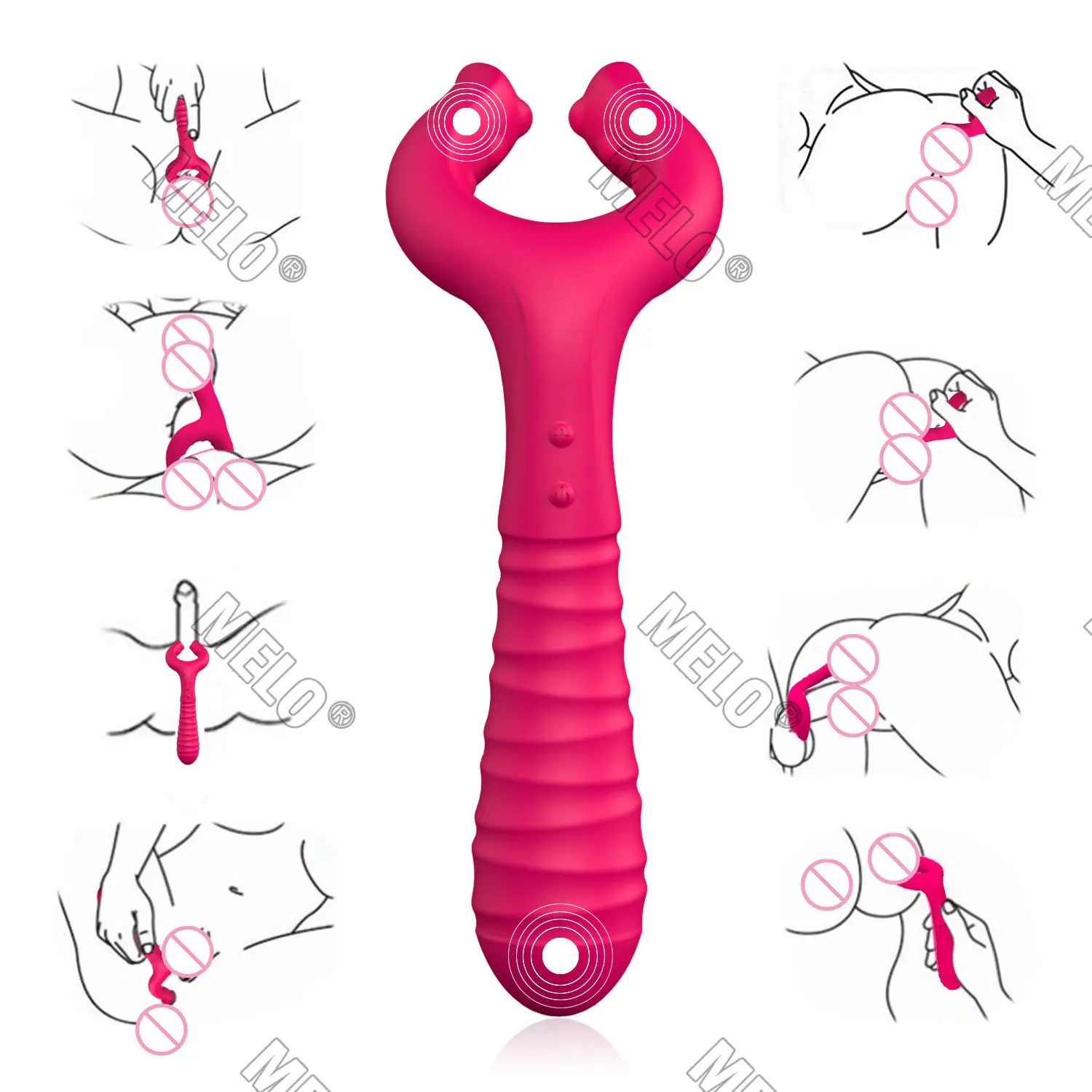 Melo New Silicone G Spot Stimulate Vibrators Dildo Nipple Clip Masturbate Penis Vibrators For Women
