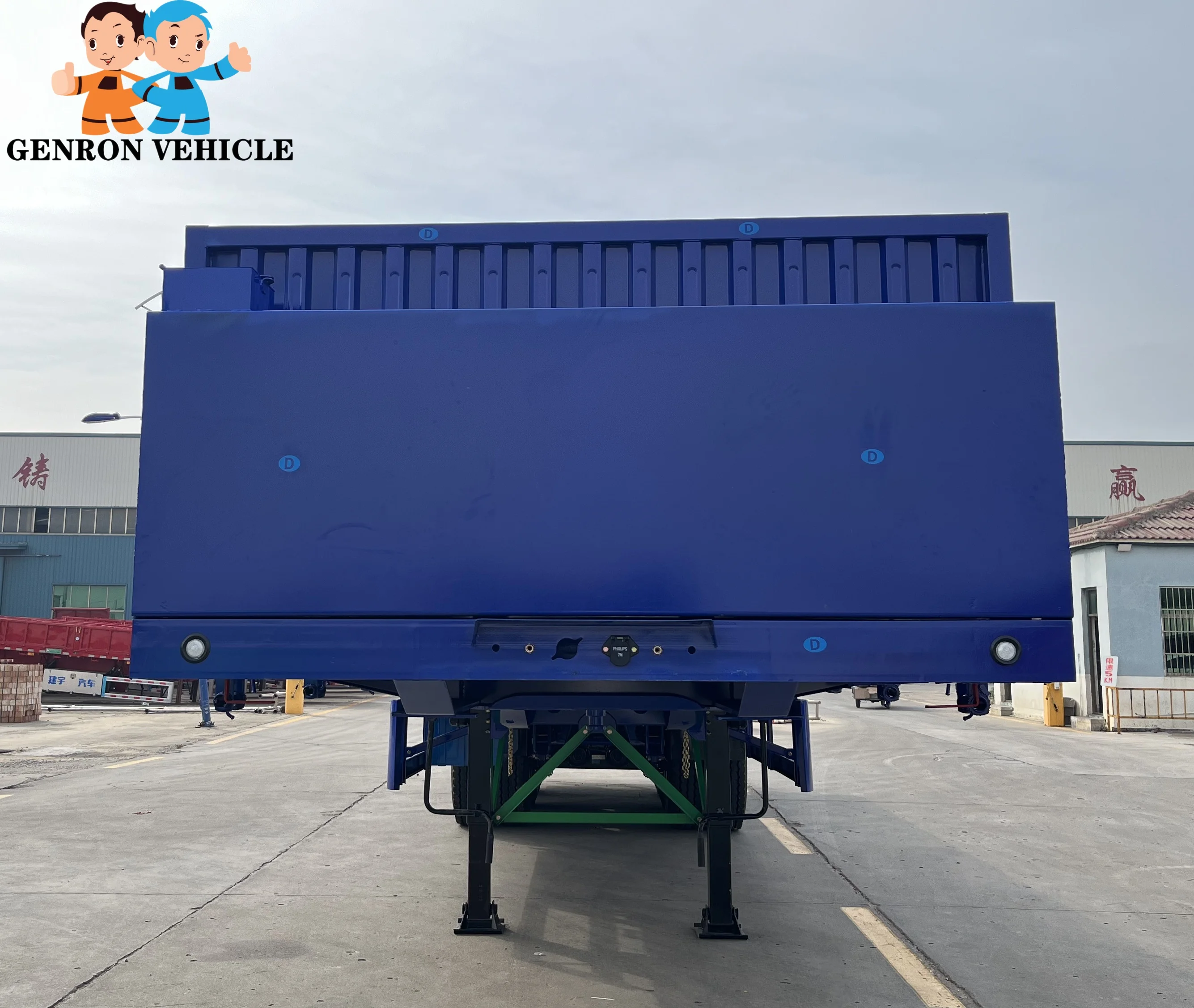 50 tons China three axles 13000x2500x2700 mm container transport/logistics flat bed semi trailer truck with oil tank