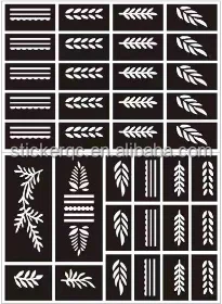 Durable Sweat-resistant Body Hollow-out Spray Painting Tattoo Template Finger Henna Tattoo Stencil