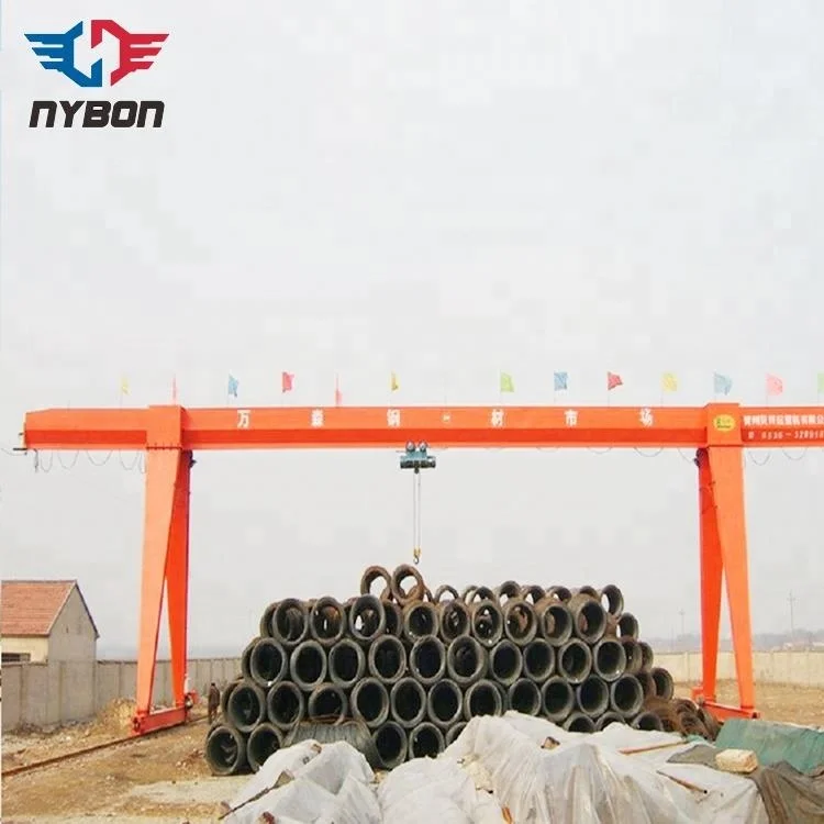 Mh Single Girder Door Crane Workshop Simple 20t 10 Ton Light Duty Gantry Crane With Trolley Hook For Project