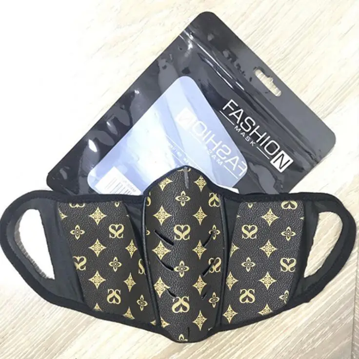 
manufacture hot sale club party luxury facemask lowest price USA reusable luxury leather facemask 