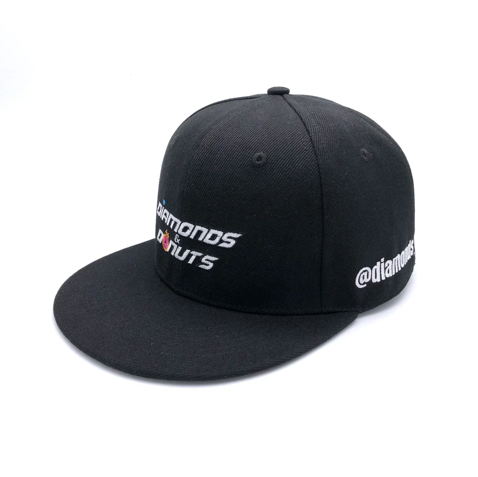 
acrylic fabric black hip hop snapback cap custom 