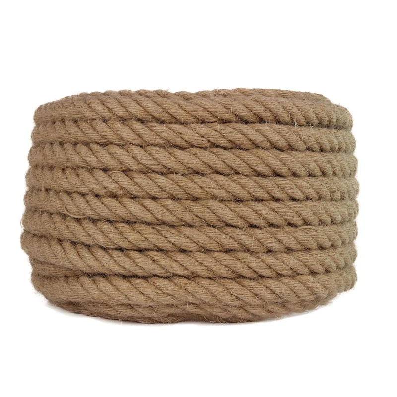 Jute Rope Twisted Manila Rope Hemp Rope for Craft Dock Decorative Landscape Home Decorating, Cat Scratching Post