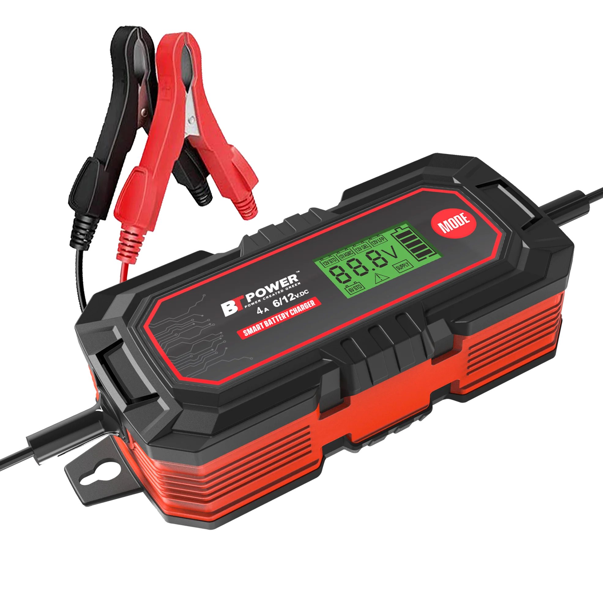 12v 6A battery charger for Car, Truck, Motorcycle, Lawn Mower, Boat, RV, SUV, ATV and More