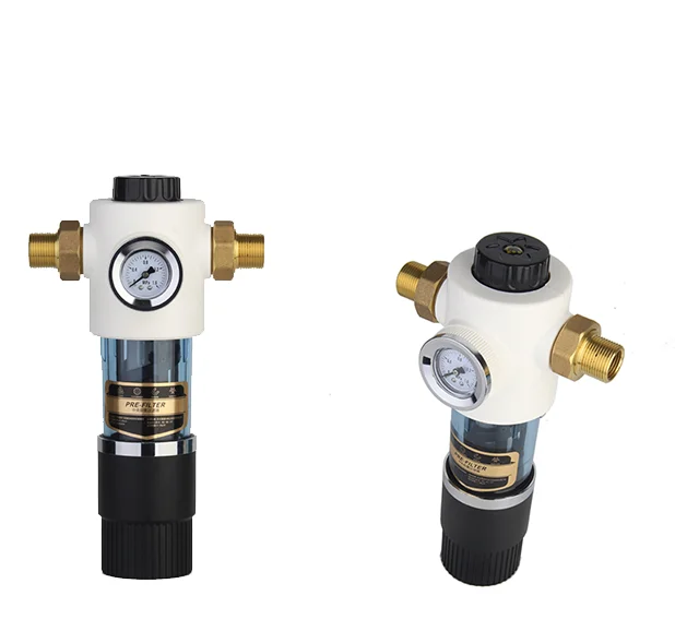 2kg Whole House 40 micron brass Backwash water prefilter with manometer