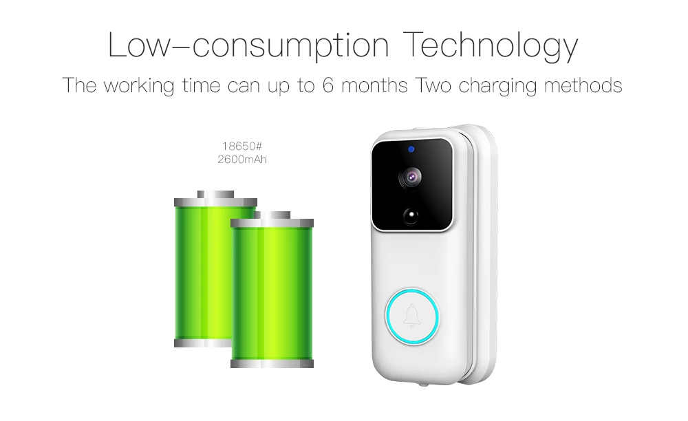 
Real time visual recording door bell camera PIR motion sensor home video smart tuya app wireless video doorbell 