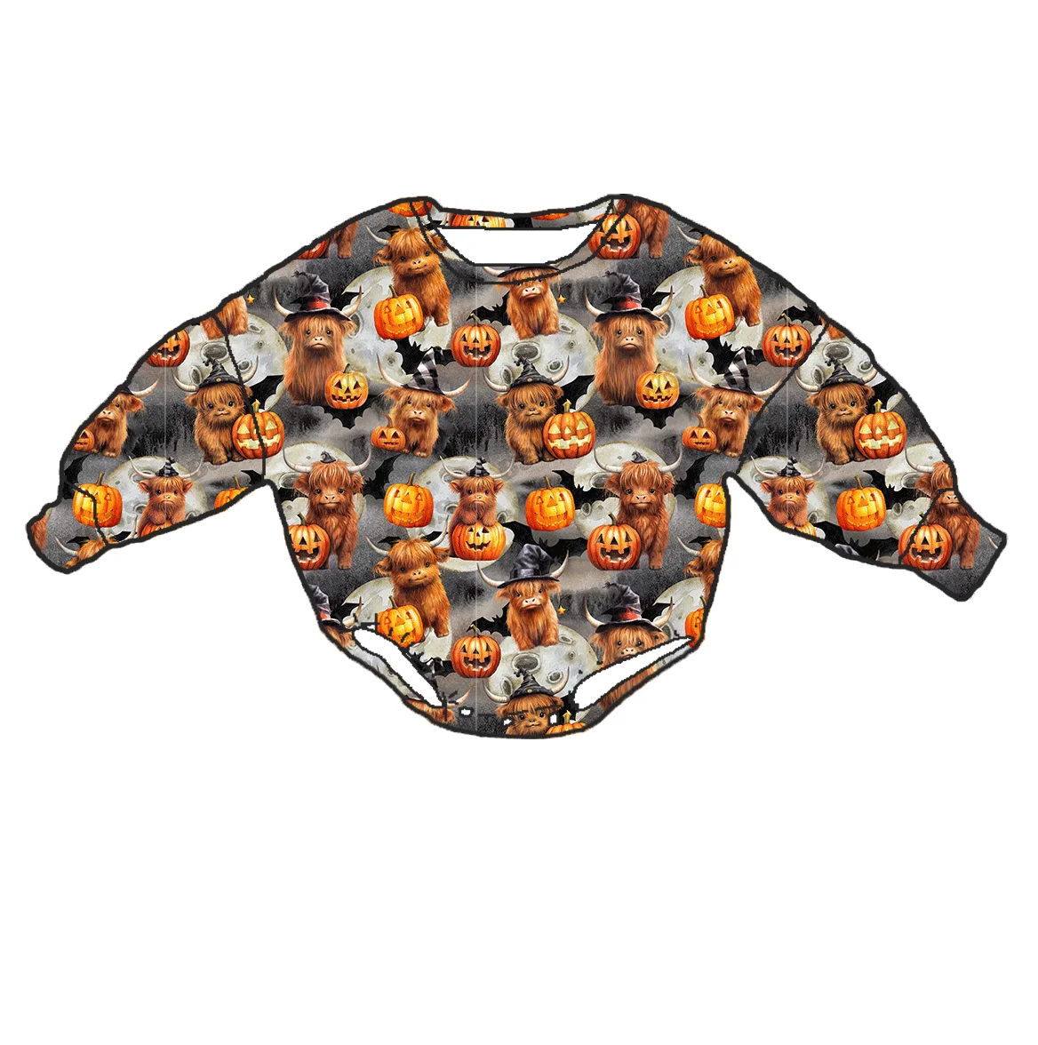 Custom Print Halloween Milk Silk Sleepwear Cute Toddler Pajama Set