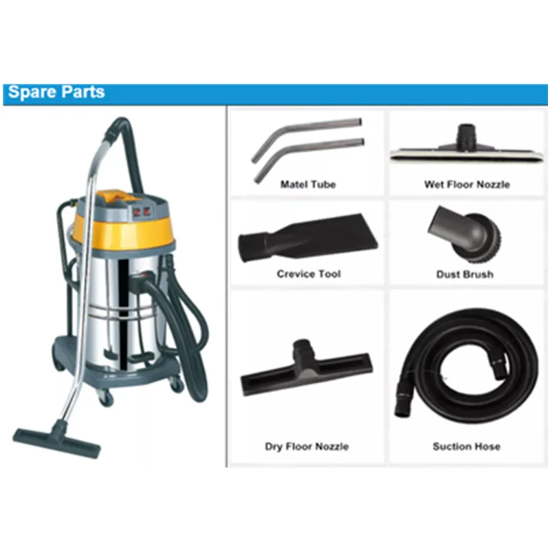 80L professional wet and dry vacuum cleaner with double stage brush motor for car detailing, hotels, homes and commercial use