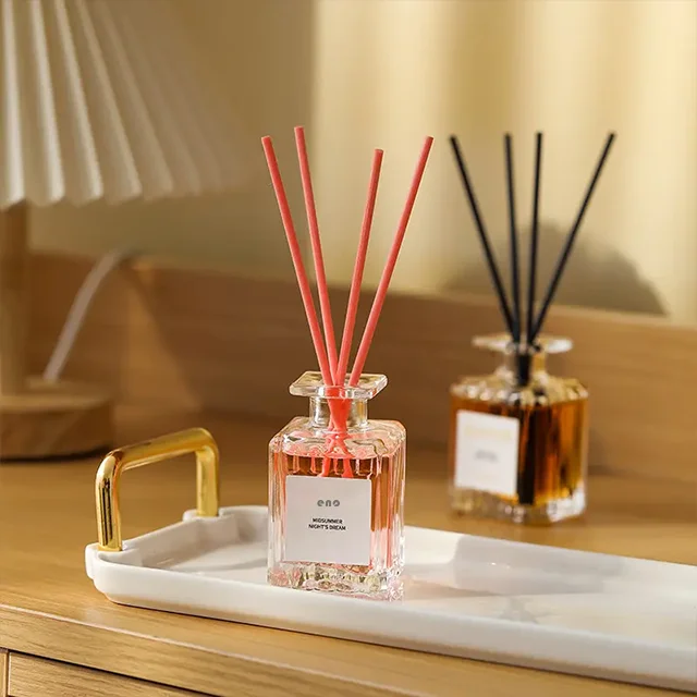 ENO wholesale colorful Premium customized transparent fragrance reed diffuser for home decoration gift