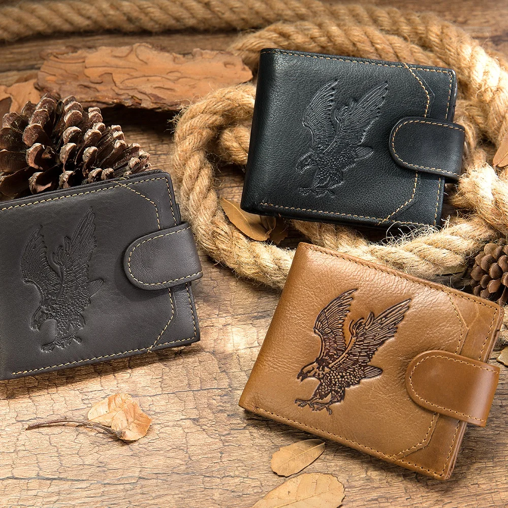 OEM Custom Logo Soft Man Wallet Leather Rfid Blocking Genuine Leather Card Holders Money Clips Mens Wallet